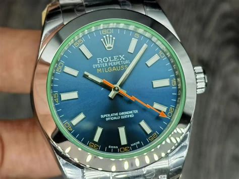 rolex milgauss blue fake|rolex milgauss price used.